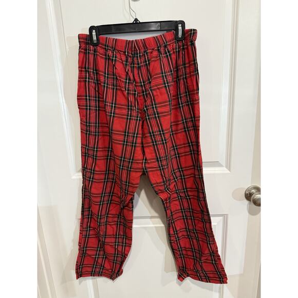 Victoria's Secret Flannel Pajama Pants Size Medium Red Plaid Holiday Pockets - Picture 2 of 7